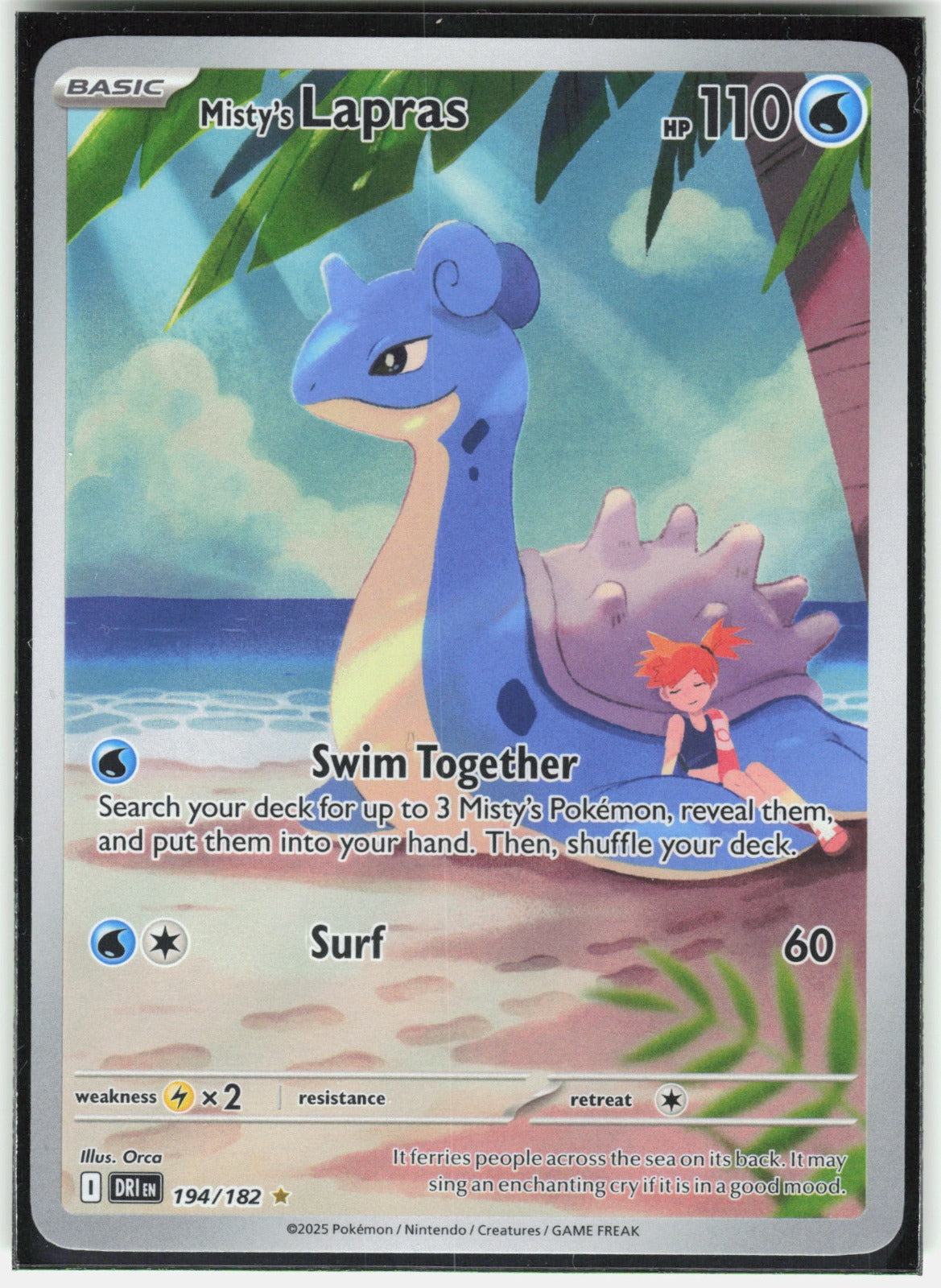 Misty's Lapras Holo Illustration Rare SV10: Destined Rivals 194/182 NM