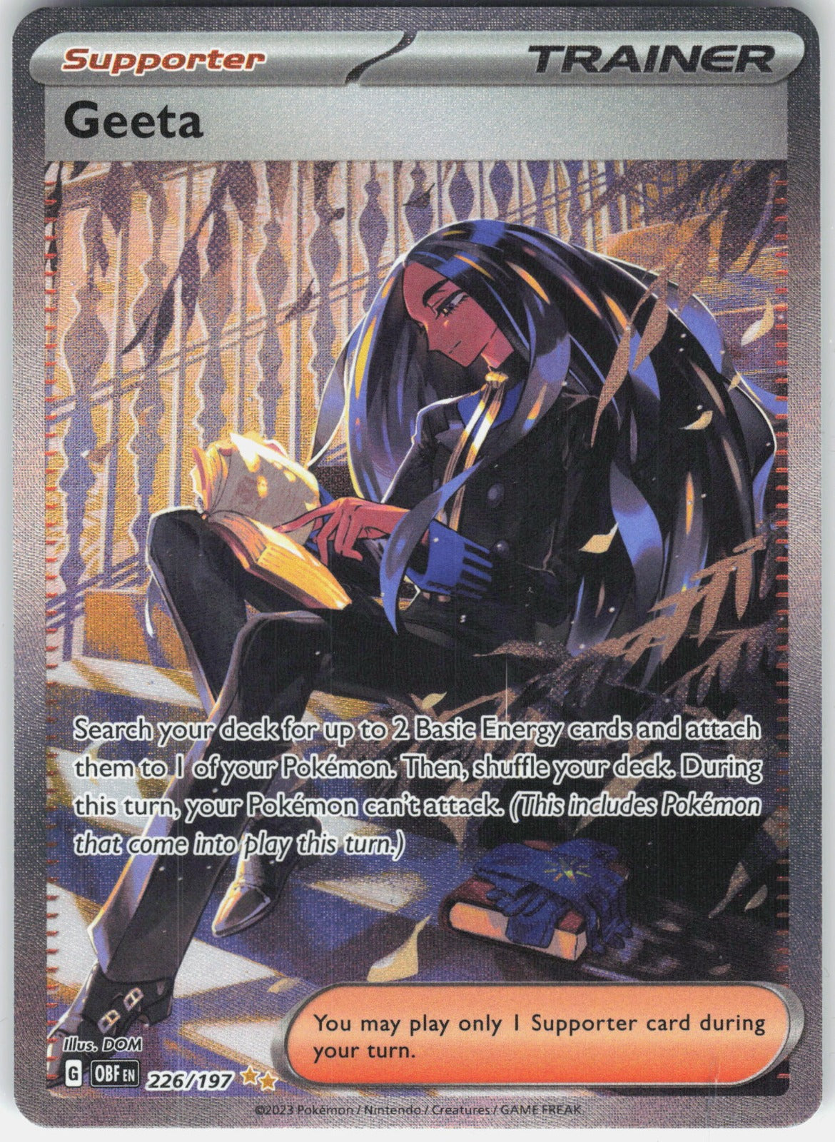 Geeta Holo Special Illustration Rare SV03: Obsidian Flames 226/197 NM