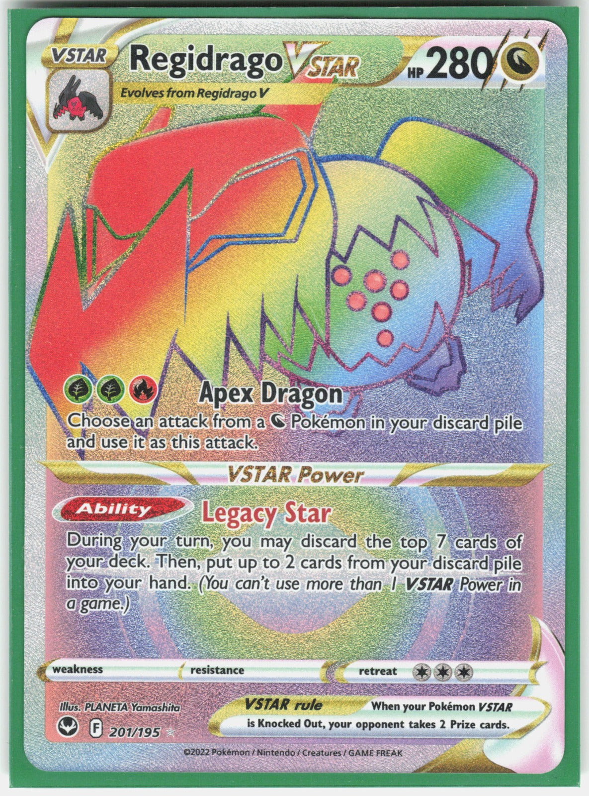 Regidrago VSTAR (Secret) Holo Secret Rare SWSH12: Silver Tempest 201/195 NM
