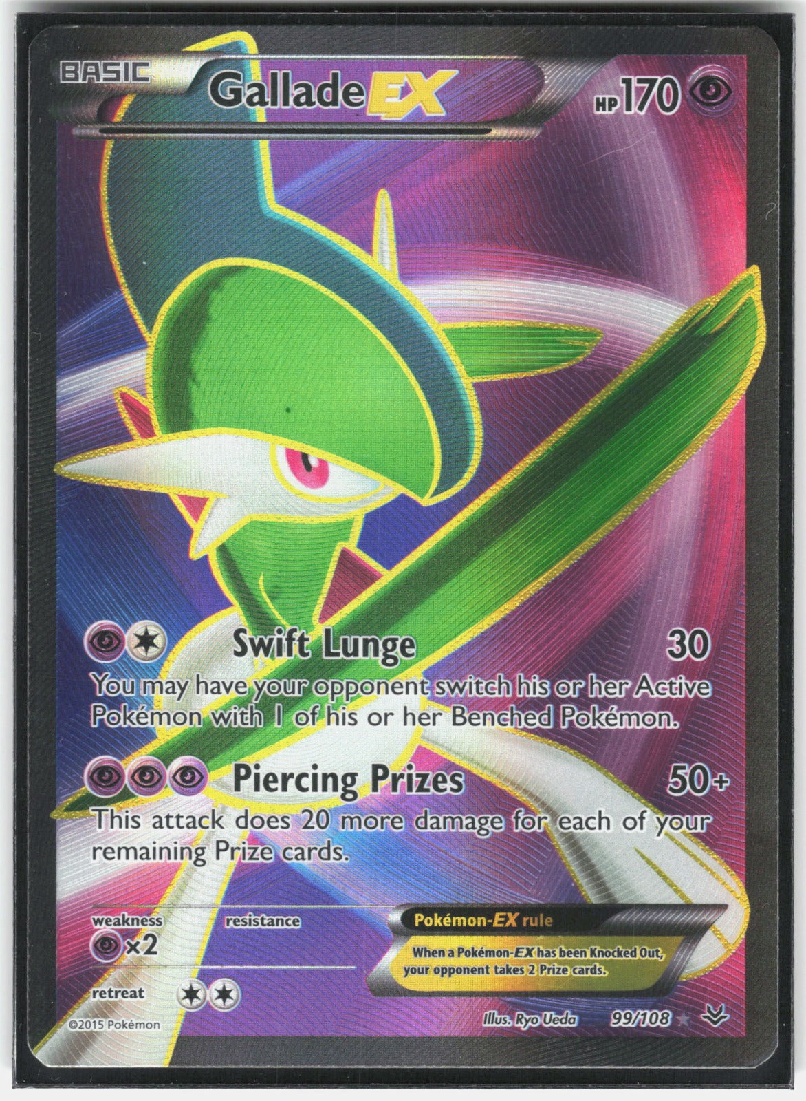 Gallade EX (99 Full Art) Holo Ultra Rare XY - Roaring Skies 99/108 NM