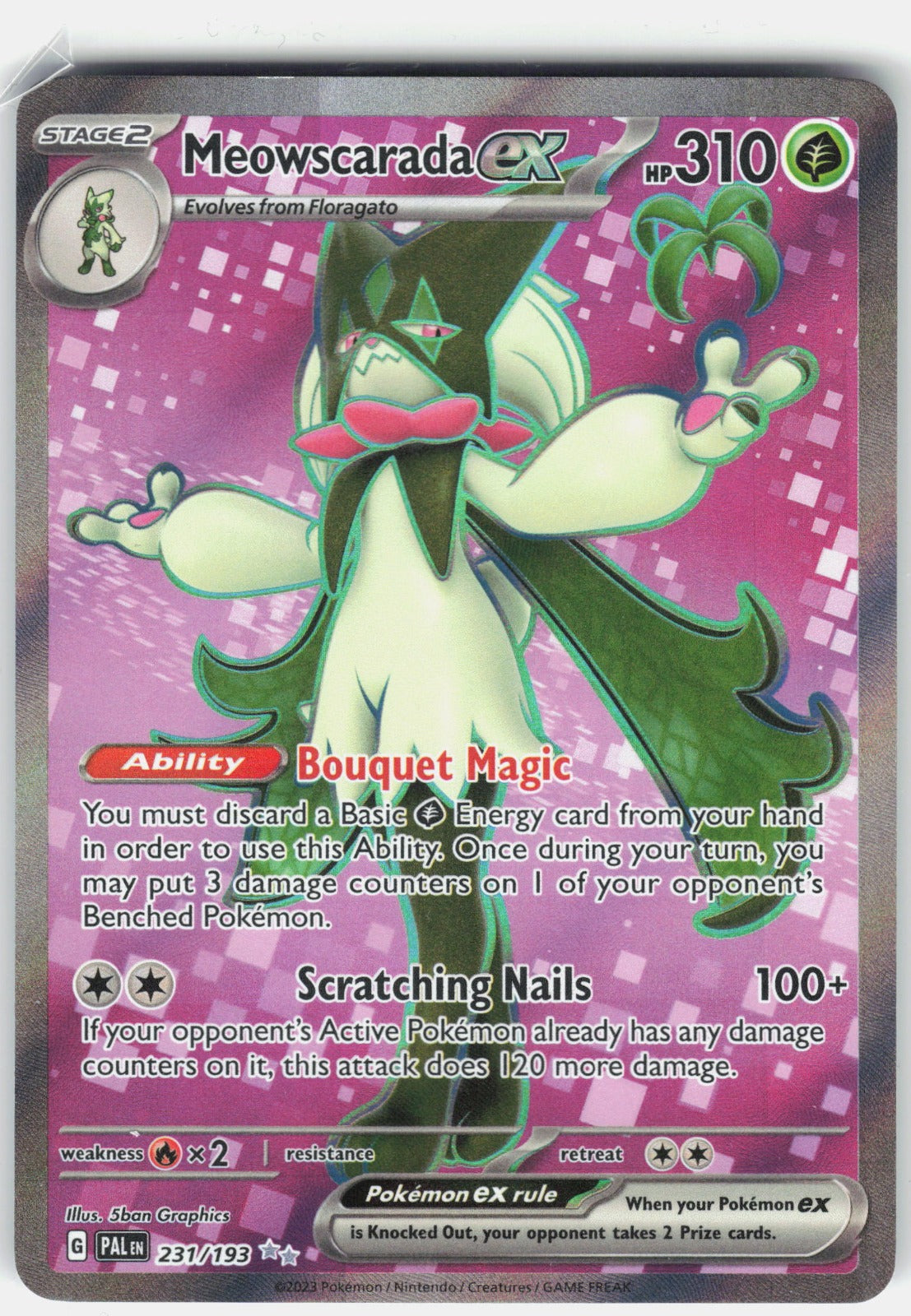 Meowscarada ex Holo Ultra Rare SV02: Paldea Evolved 231/193 NM