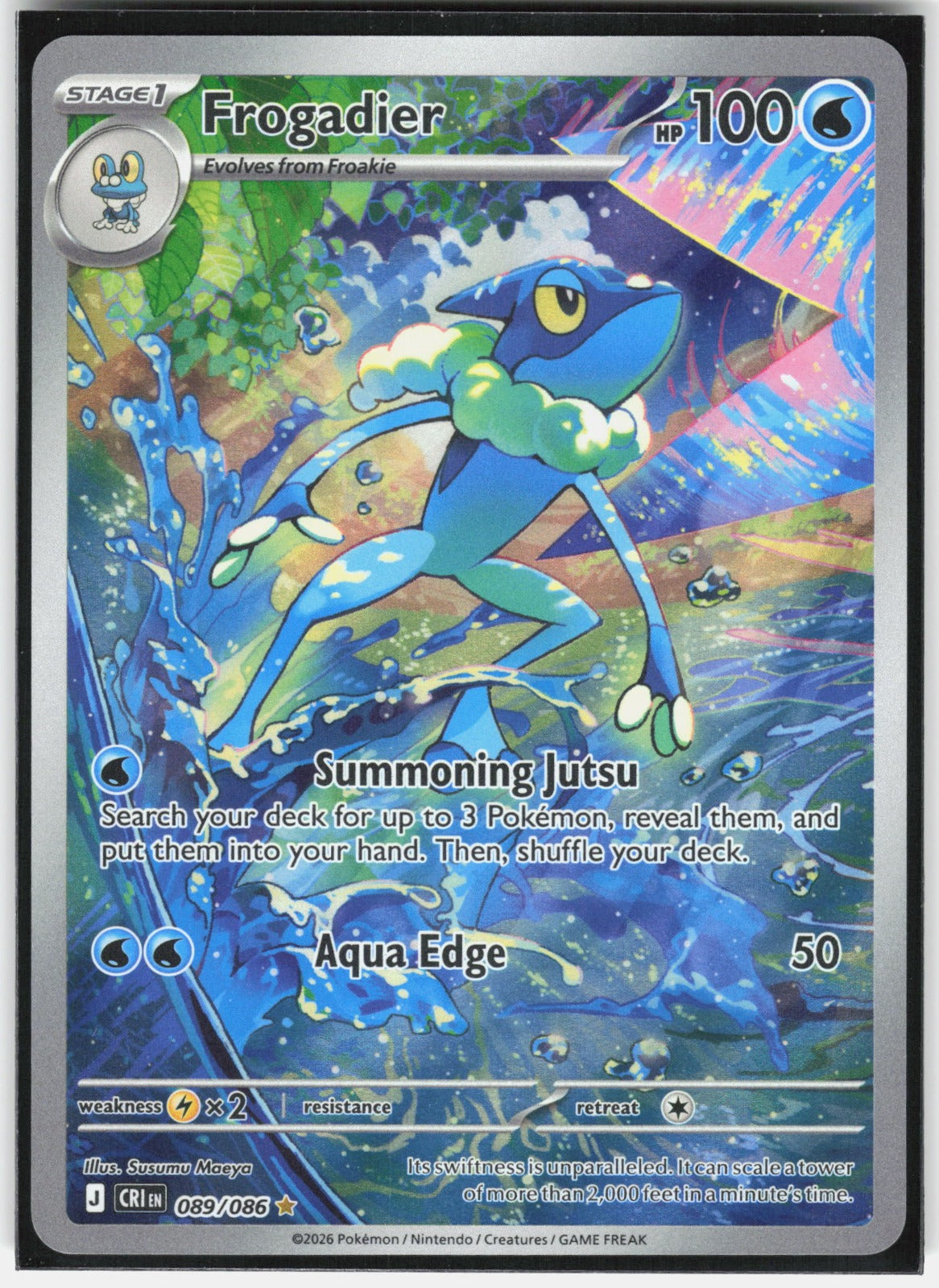 Frogadier Holo Illustration Rare ME04: Chaos Rising 089/086 NM