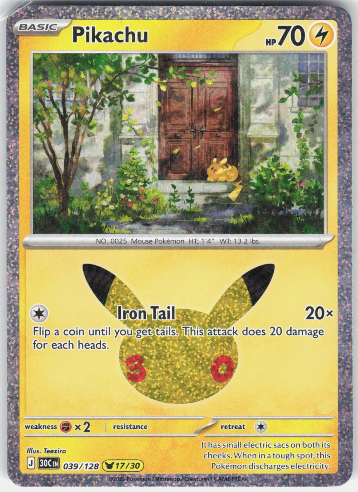 Pikachu Pikachu Rare ME: 30th Celebration 039/128 NM