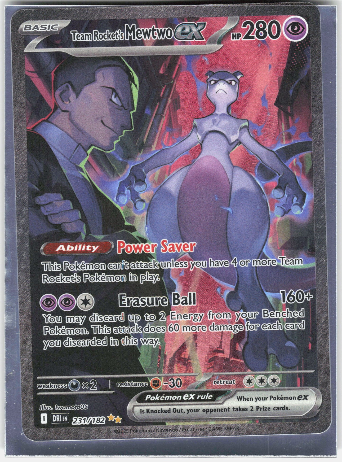 SV10: Destined Rivals #231/182 Team Rocket's Mewtwo ex