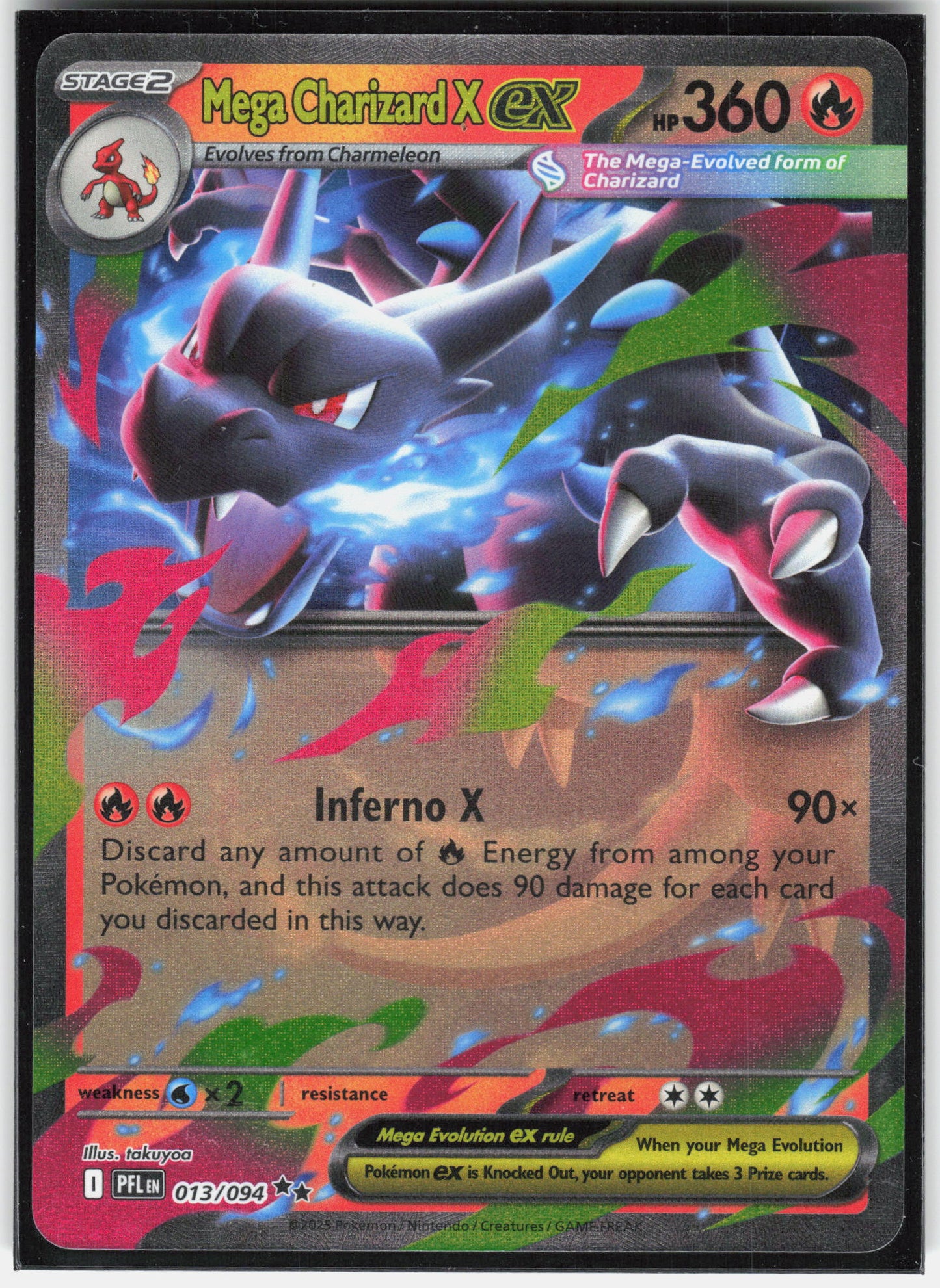 ME02: Phantasmal Flames #013/094 Mega Charizard X ex