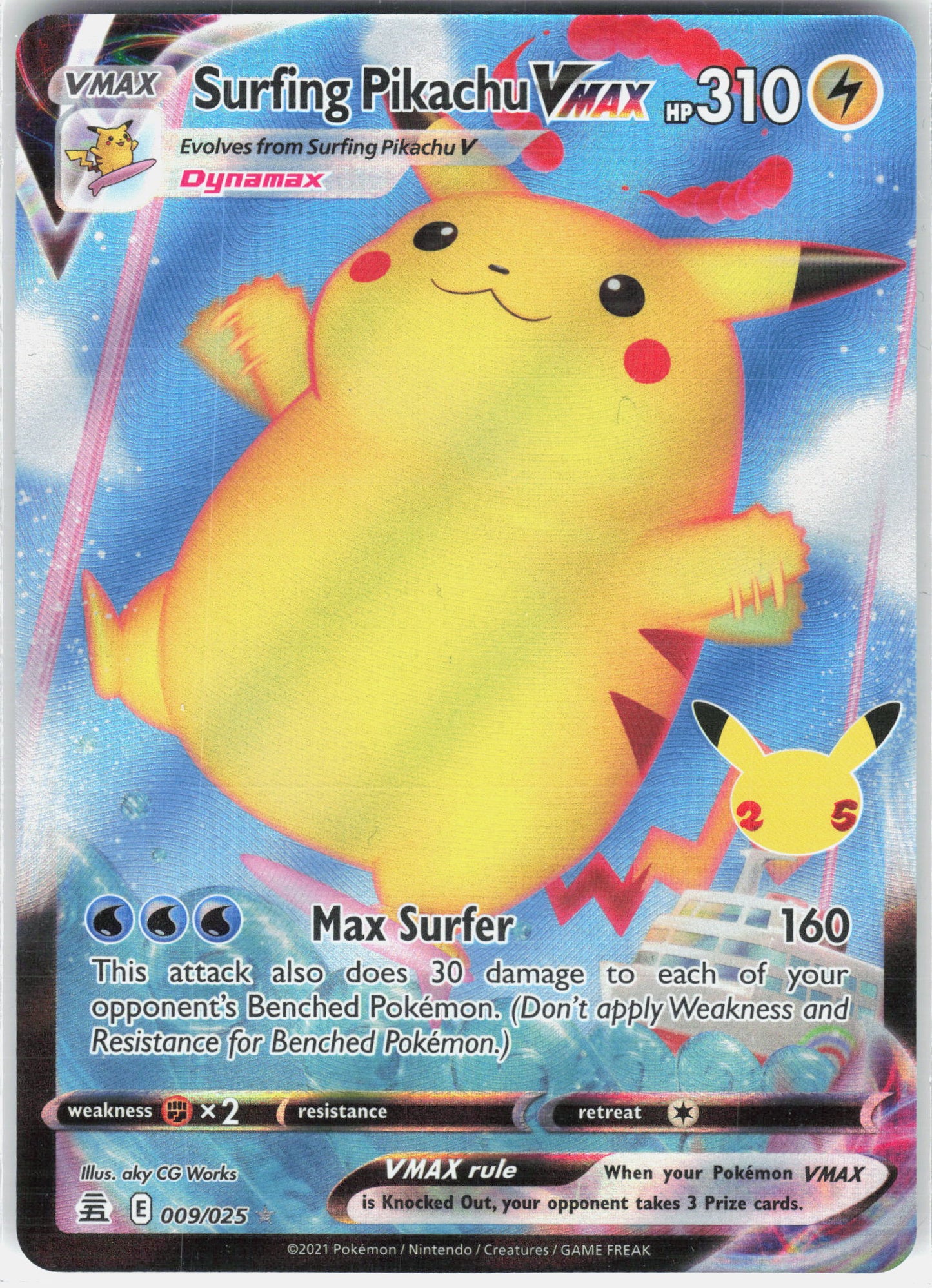 Celebrations #009/025 Surfing Pikachu VMAX