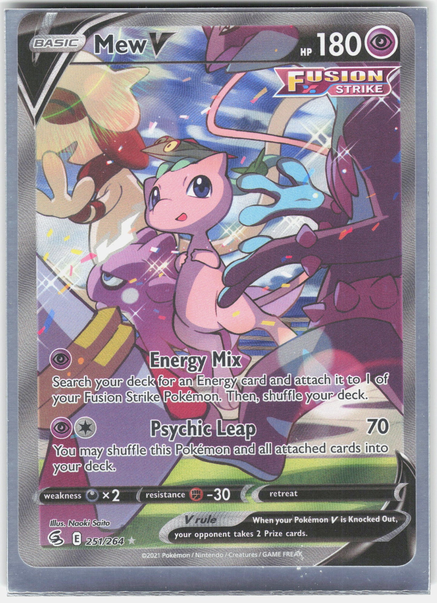 SWSH08: Fusion Strike #251/264 Mew V (Alternate Full Art)