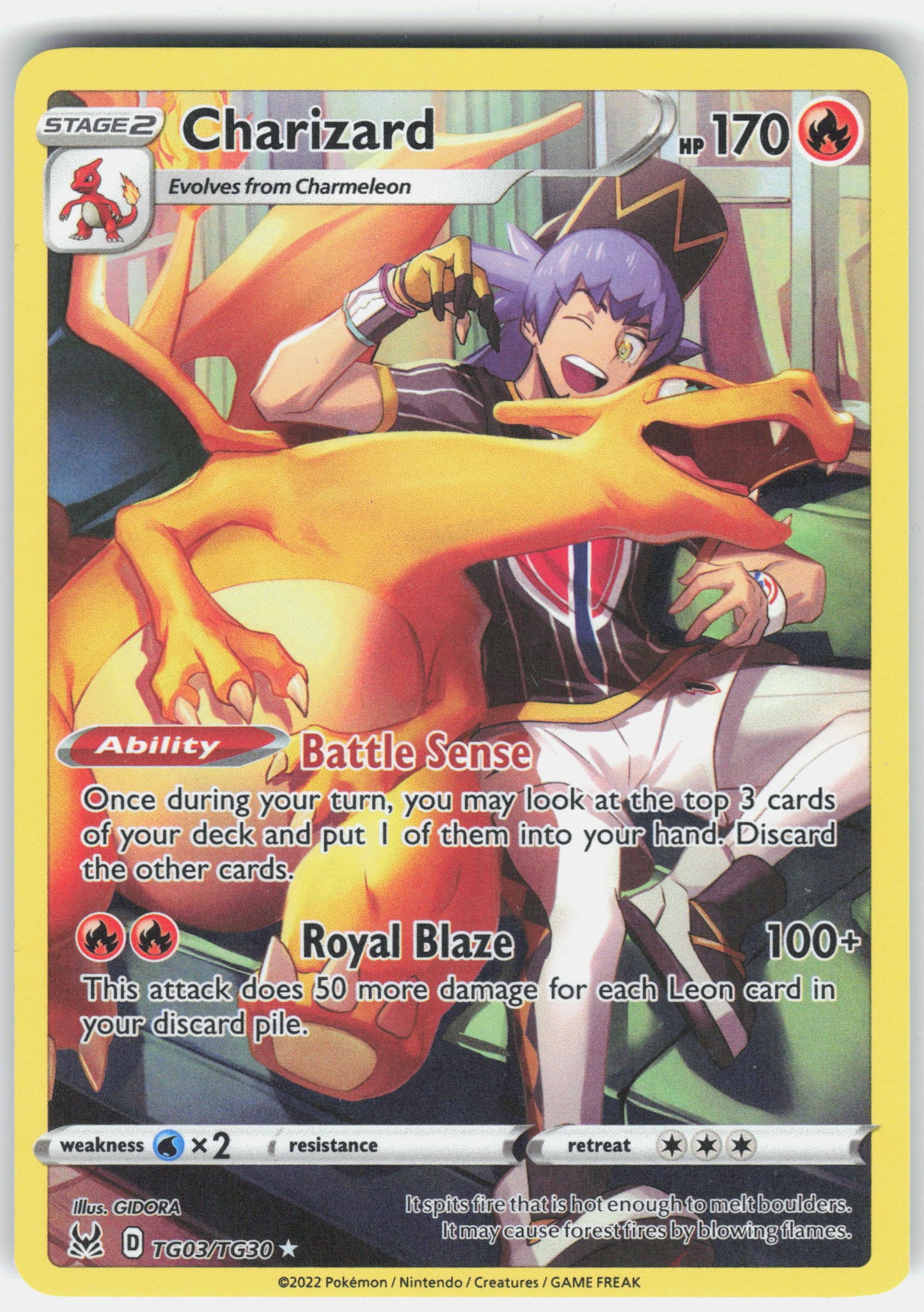 SWSH11: Lost Origin Trainer Gallery #TG03/TG30 Charizard