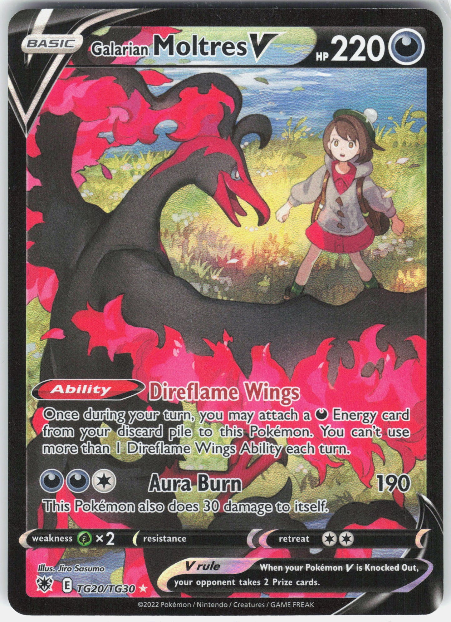 SWSH10: Astral Radiance Trainer Gallery #TG20/TG30 Galarian Moltres V