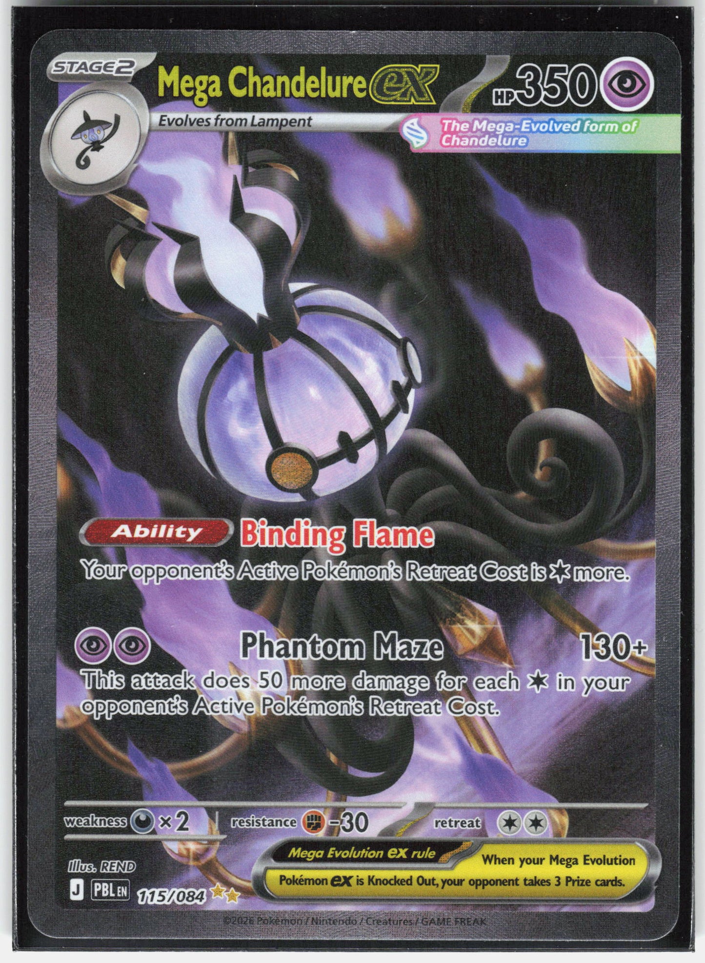 ME05: Pitch Black #115/084 Mega Chandelure ex