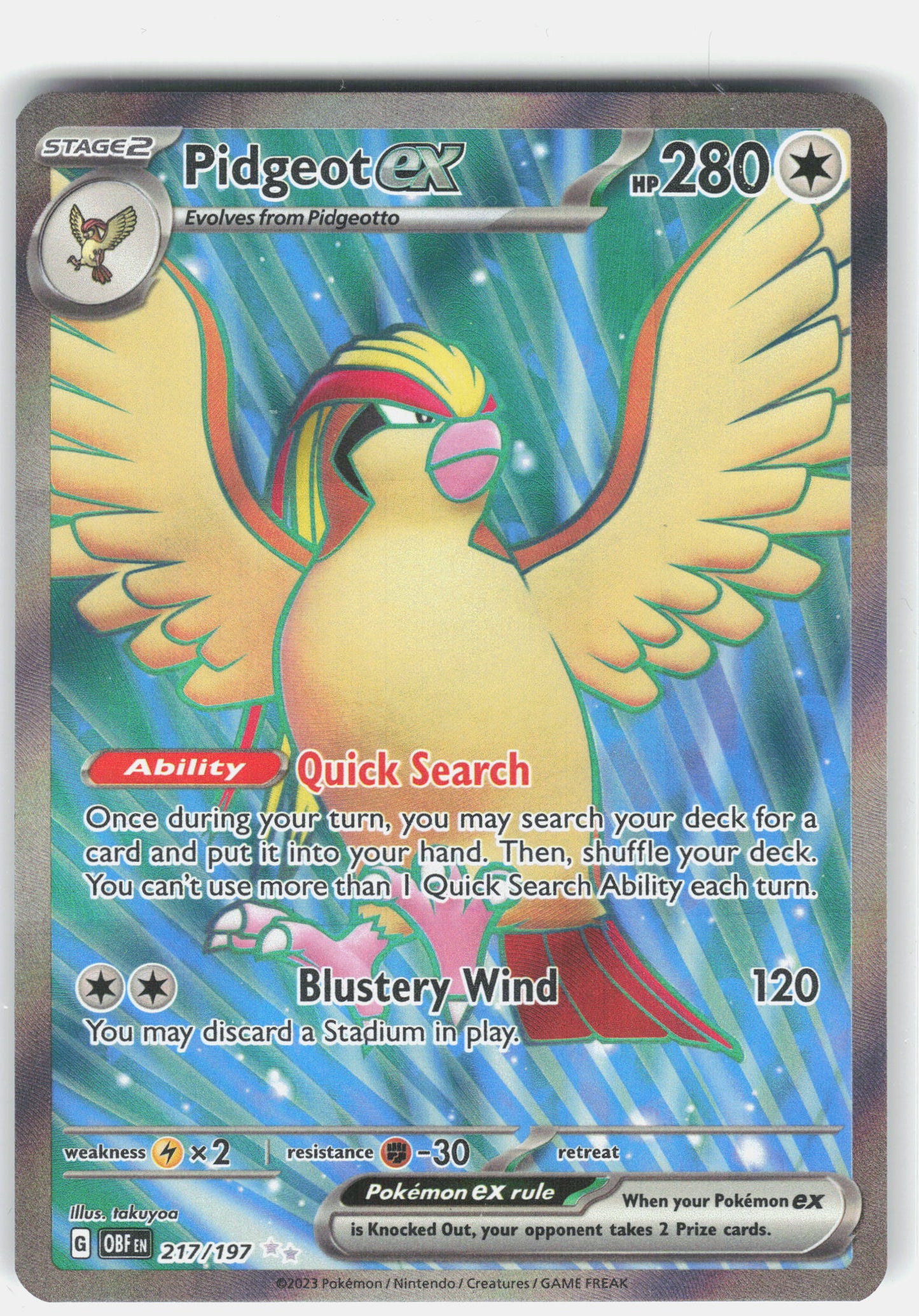SV03: Obsidian Flames #217/197 Pidgeot ex