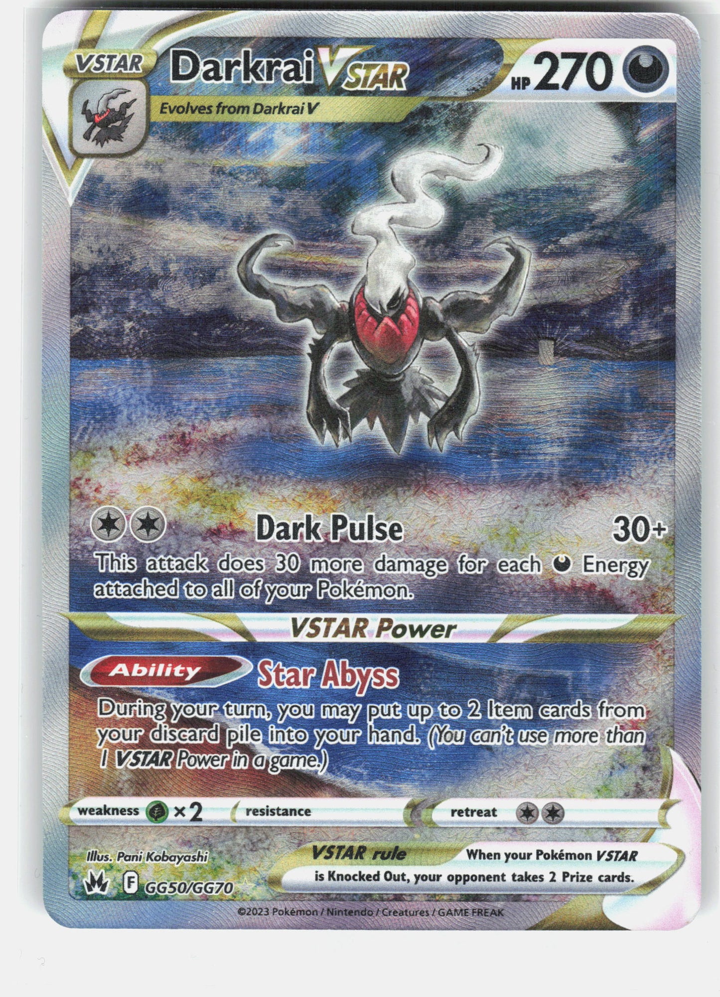 SWSH: Crown Zenith: Galarian Gallery #GG50/GG70 Darkrai VSTAR