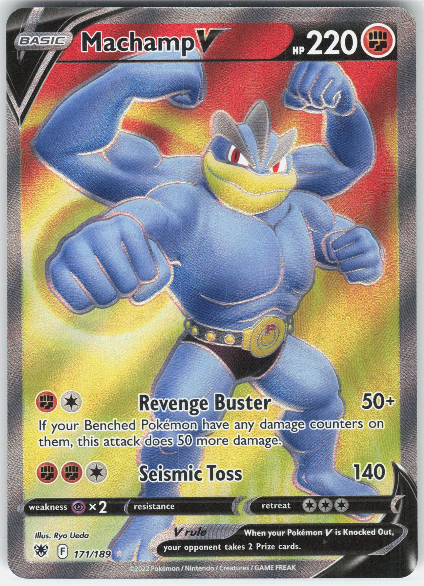 SWSH10: Astral Radiance #171/189 Machamp V (Full Art)