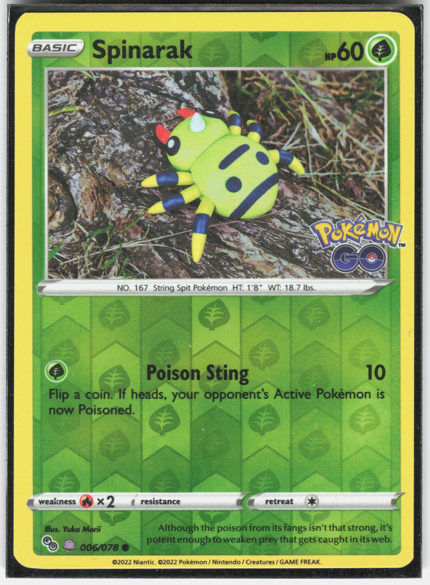Pokemon GO #006/078 Spinarak (Peelable Ditto)