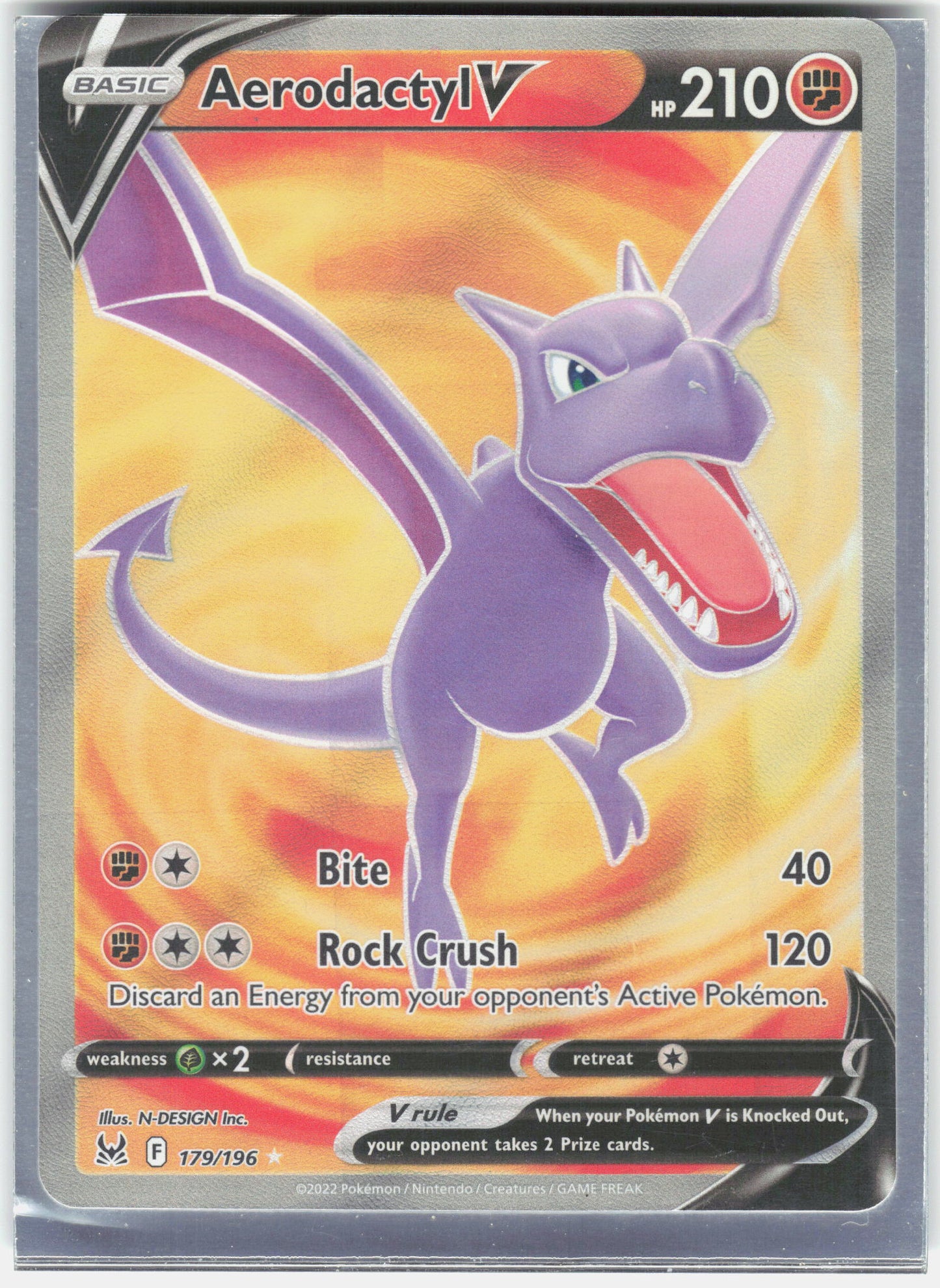 SWSH11: Lost Origin #179/196 Aerodactyl V (Full Art)
