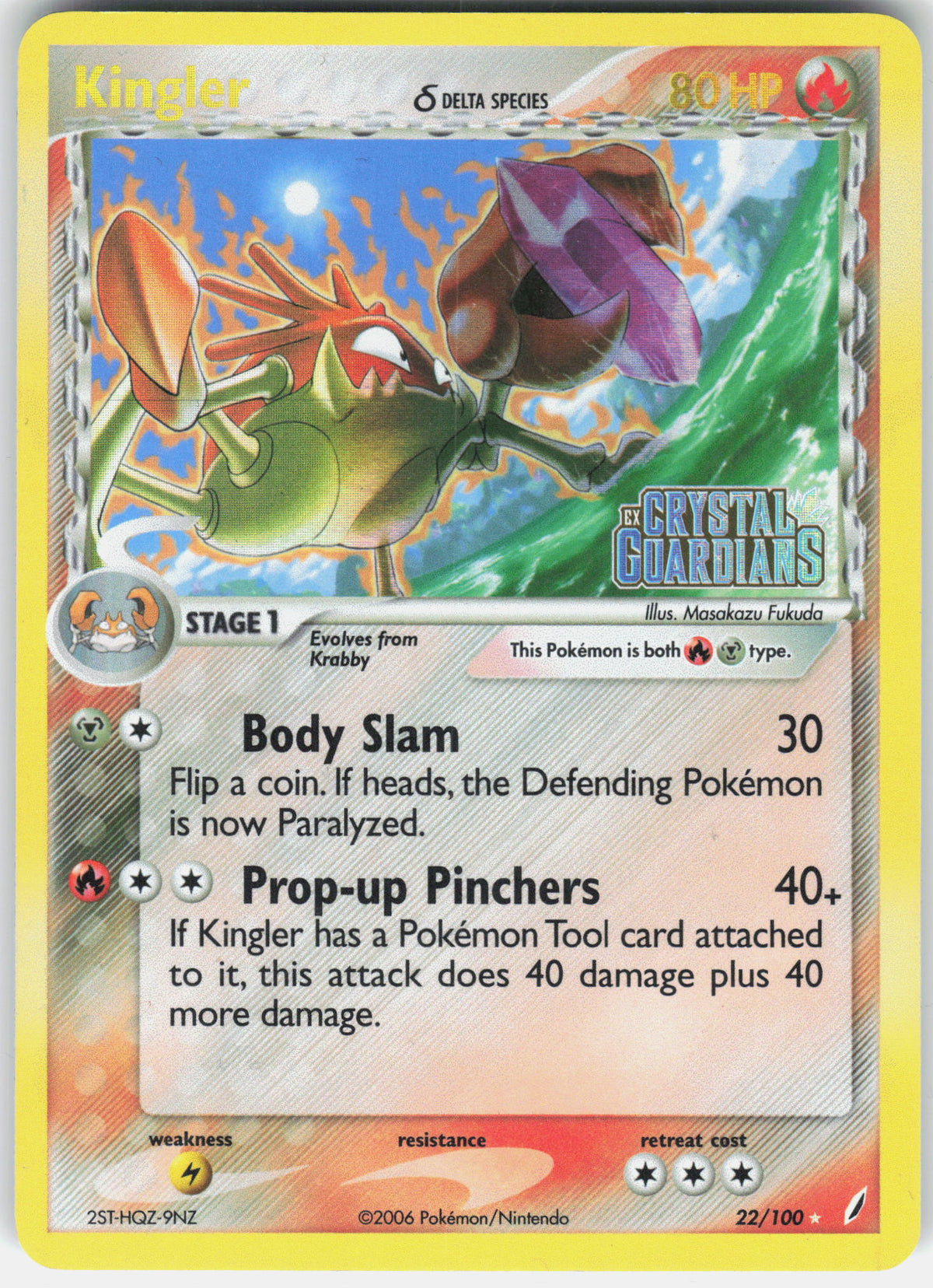 EX Crystal Guardians #22/100 Kingler (Delta Species)