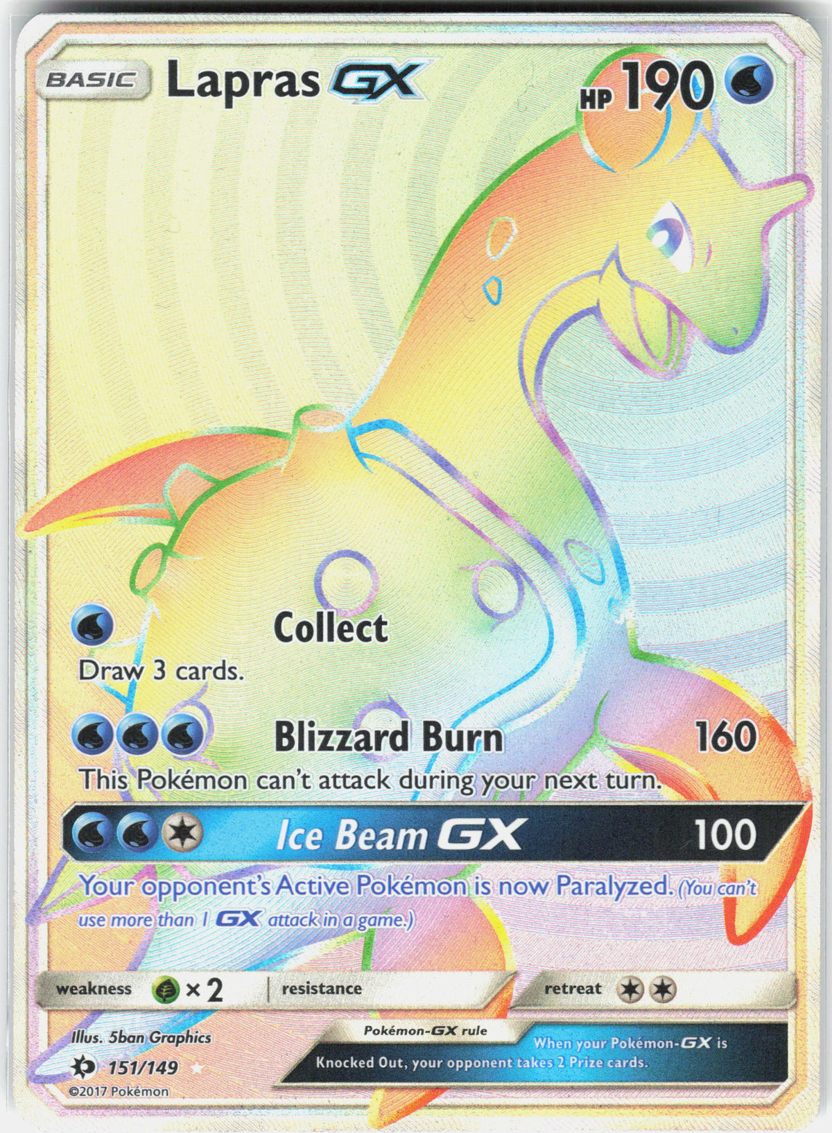 SM Base Set #151/149 Lapras GX (Secret)