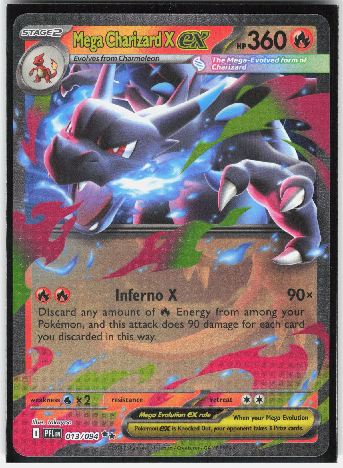 ME02: Phantasmal Flames #013/094 Mega Charizard X ex