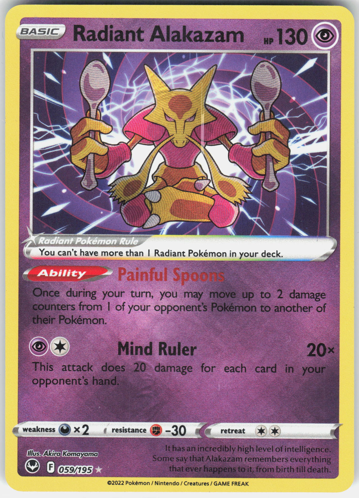SWSH12: Silver Tempest #059/195 Radiant Alakazam