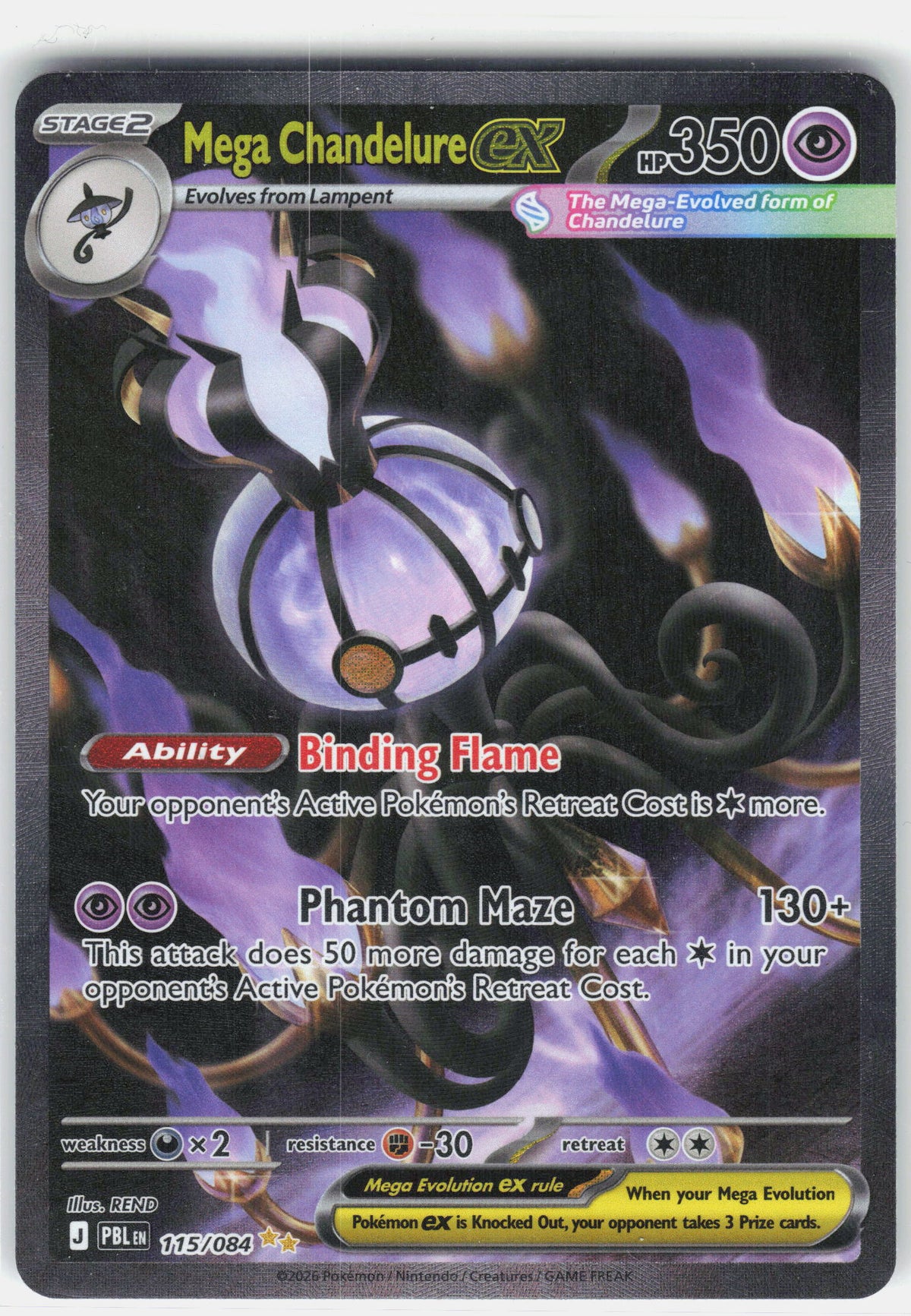 ME05: Pitch Black #115/084 Mega Chandelure ex