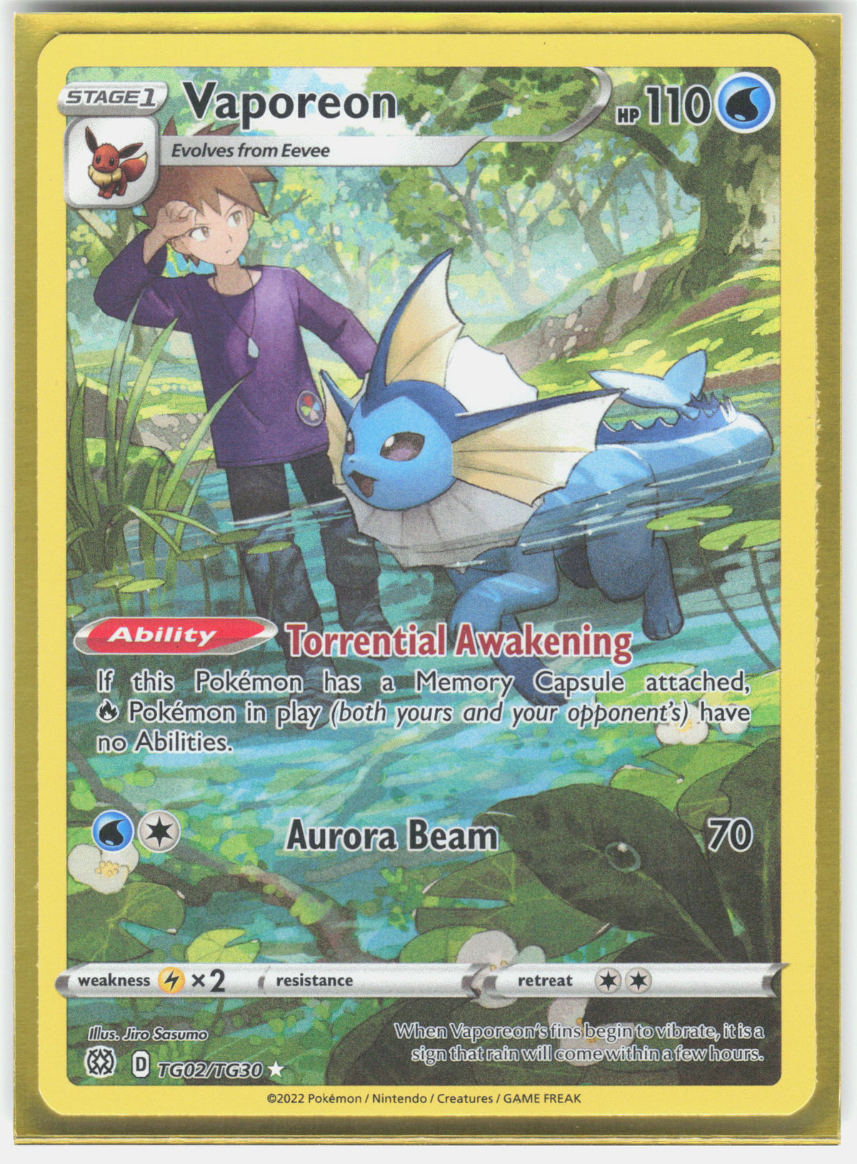 SWSH09: Brilliant Stars Trainer Gallery #TG02/TG30 Vaporeon