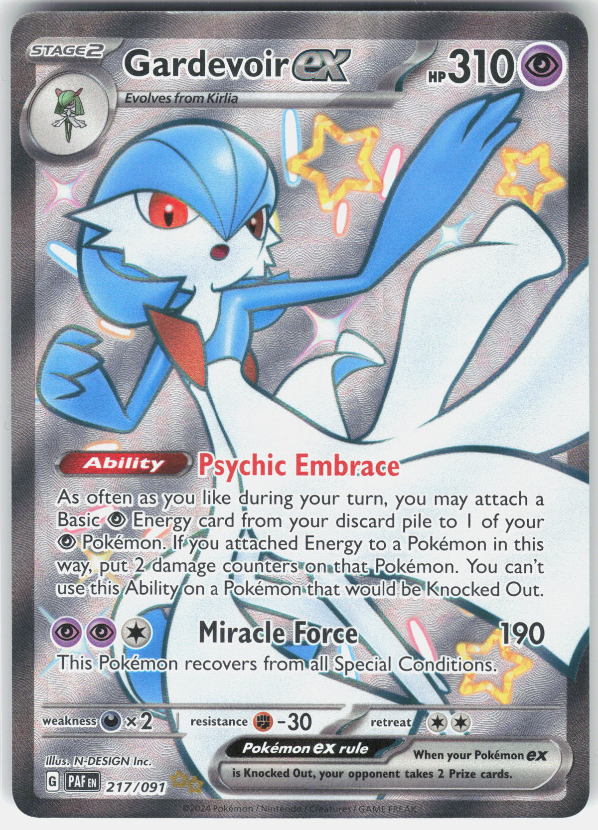 SV: Paldean Fates #217/091 Gardevoir ex