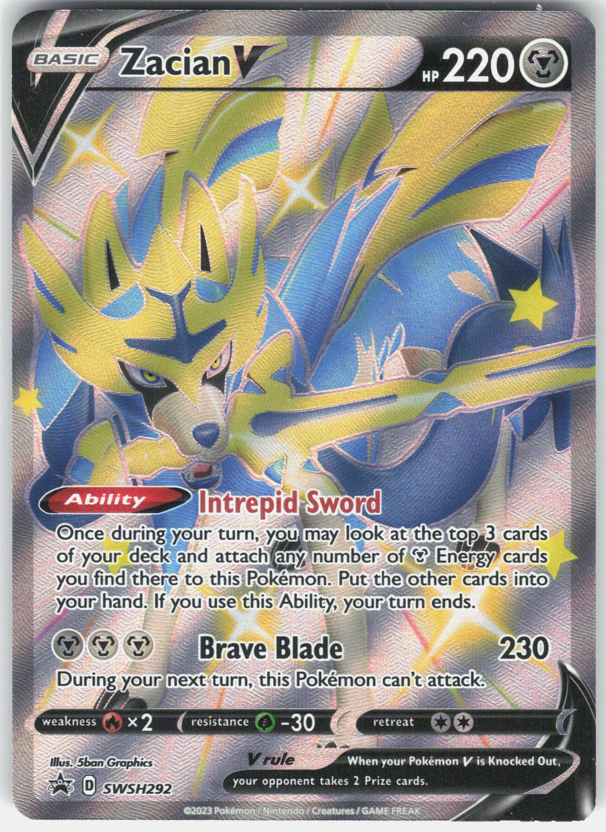 SWSH: Sword & Shield Promo Cards #SWSH292 Zacian V (Shiny)