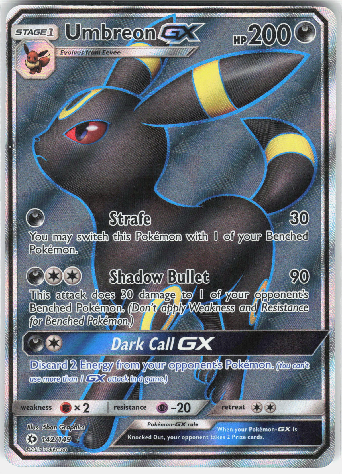 SM Base Set #142/149 Umbreon GX (Full Art)