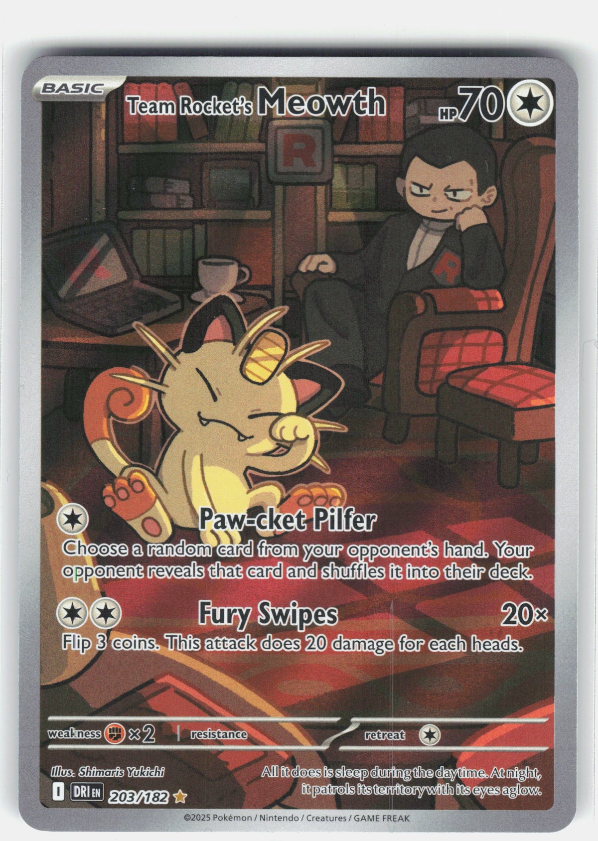 SV10: Destined Rivals #203/182 Team Rocket's Meowth