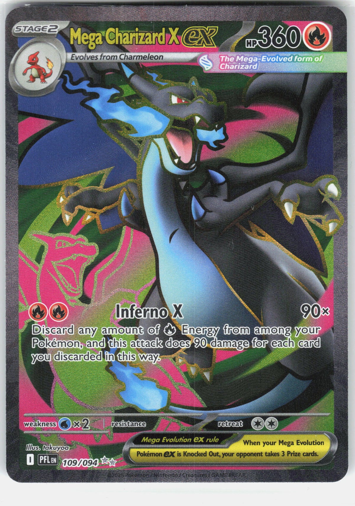 ME02: Phantasmal Flames #109/094 Mega Charizard X ex