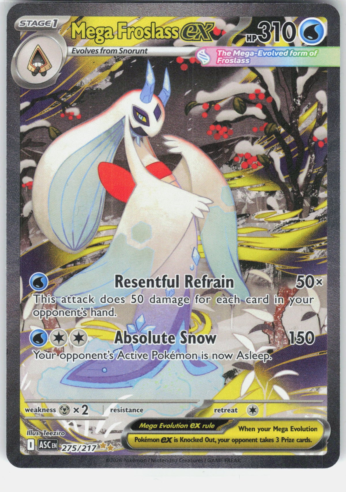 ME: Ascended Heroes #275/217 Mega Froslass ex