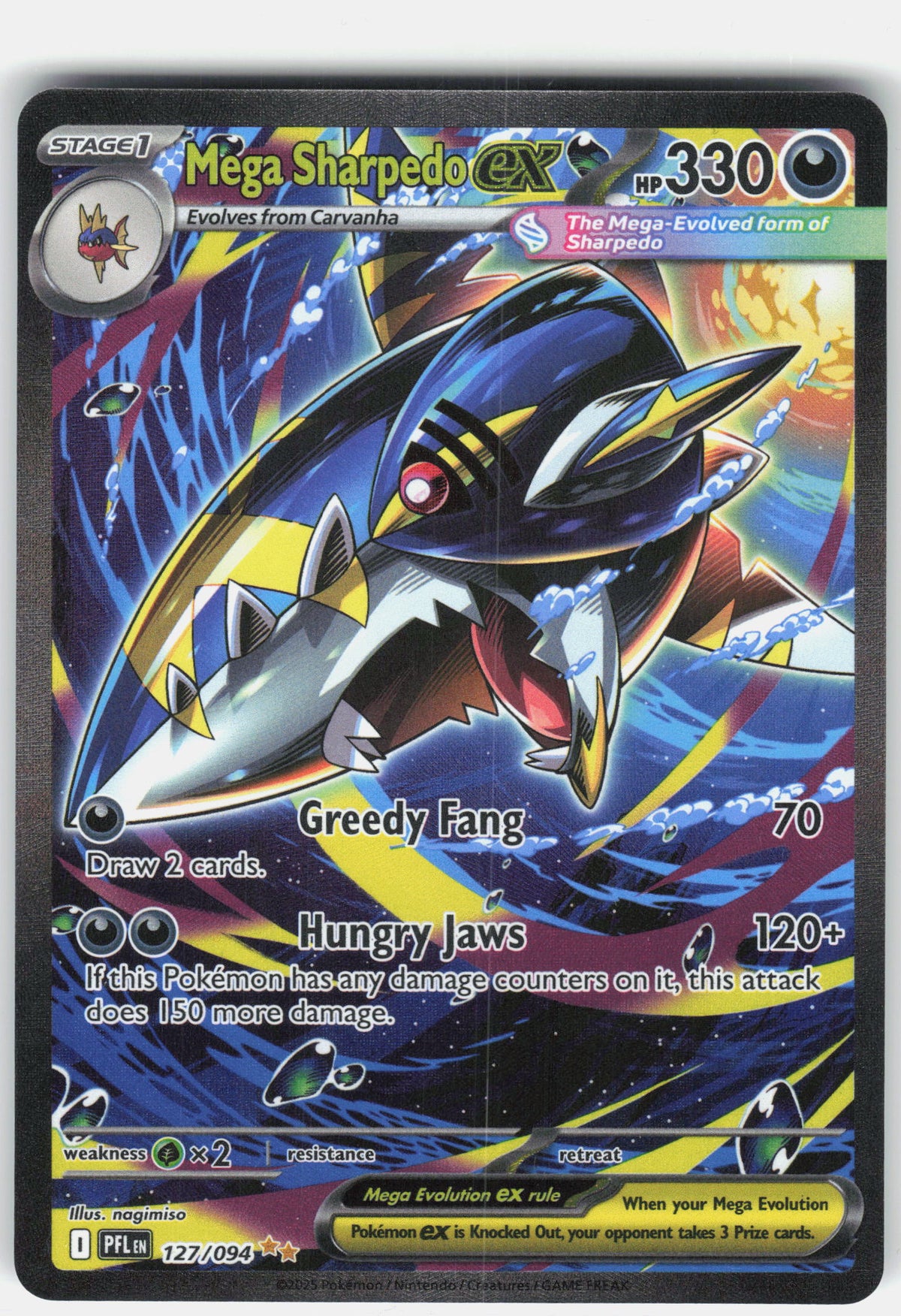 ME02: Phantasmal Flames #127/094 Mega Sharpedo ex