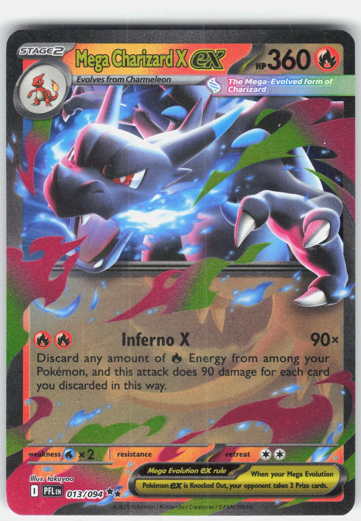 ME02: Phantasmal Flames #013/094 Mega Charizard X ex