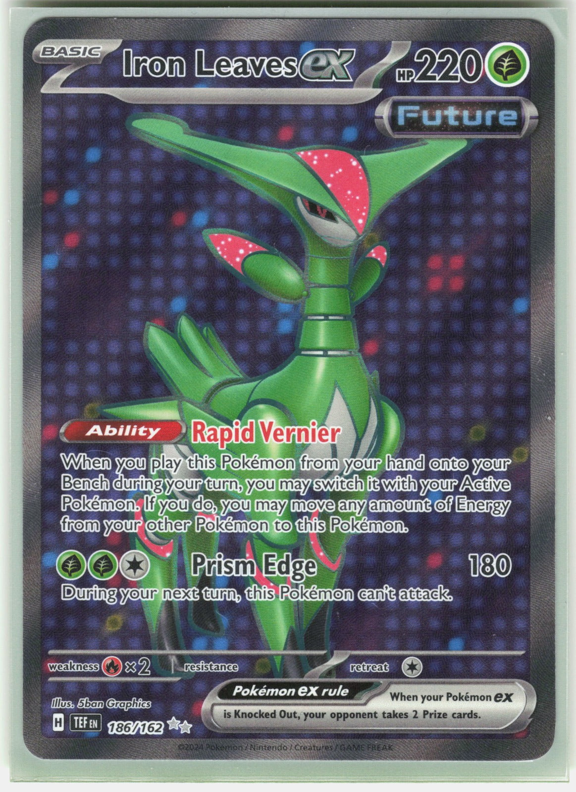 Iron Leaves ex Holo Ultra Rare SV05: Temporal Forces 186/162 NM