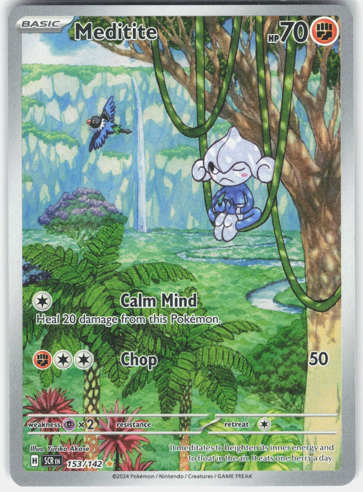 Meditite Holo Illustration Rare SV07: Stellar Crown 153/142 NM