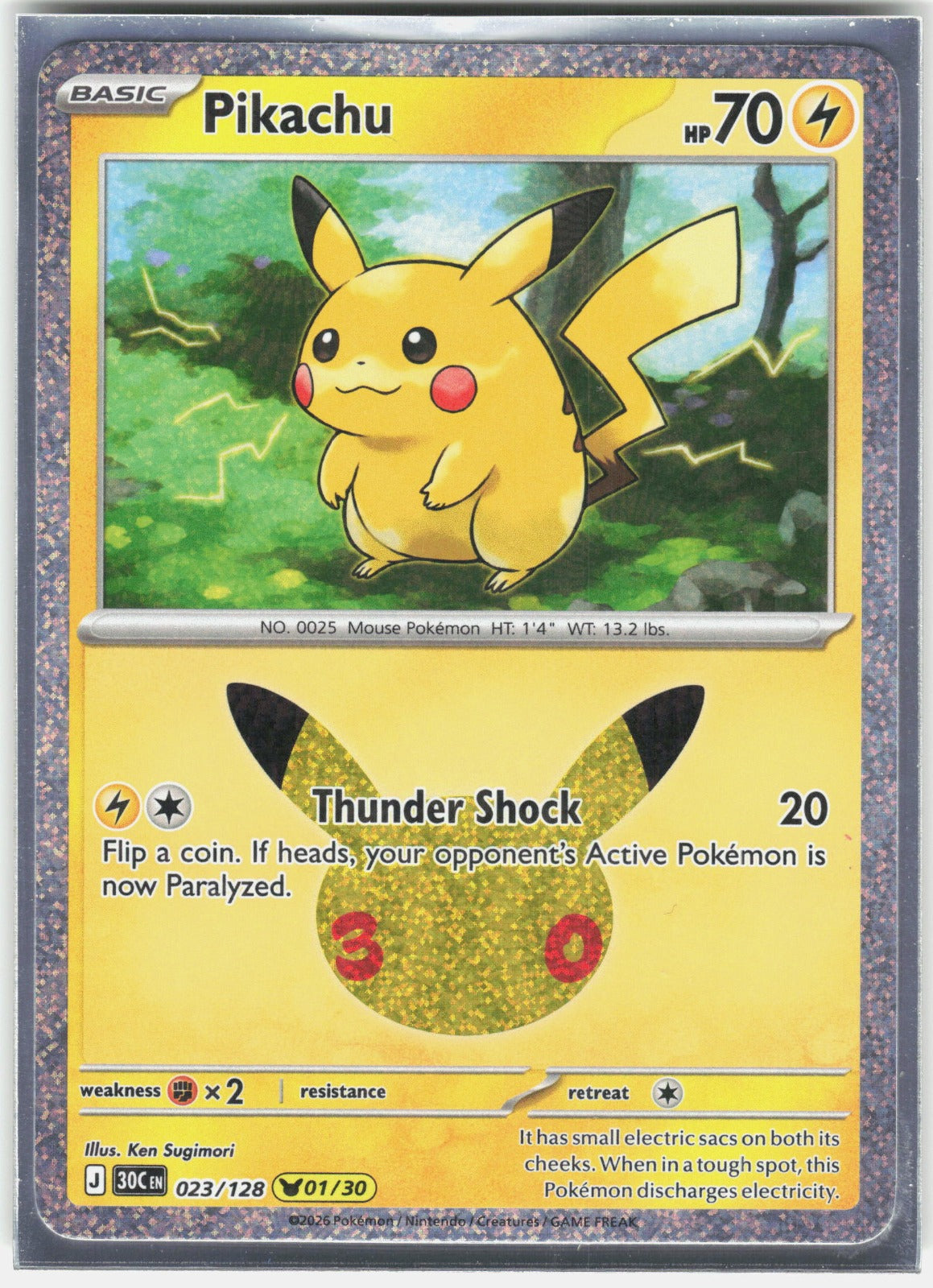 Pikachu Holo Pikachu Rare ME: 30th Celebration 023/128 NM
