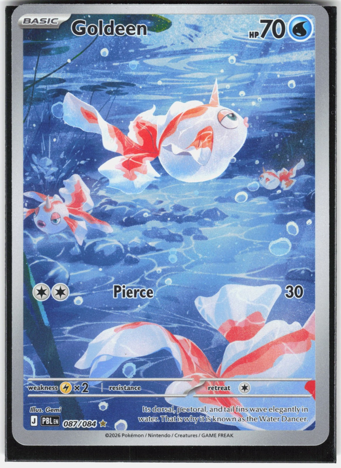 Goldeen Holo Illustration Rare ME05: Pitch Black 087/084 NM