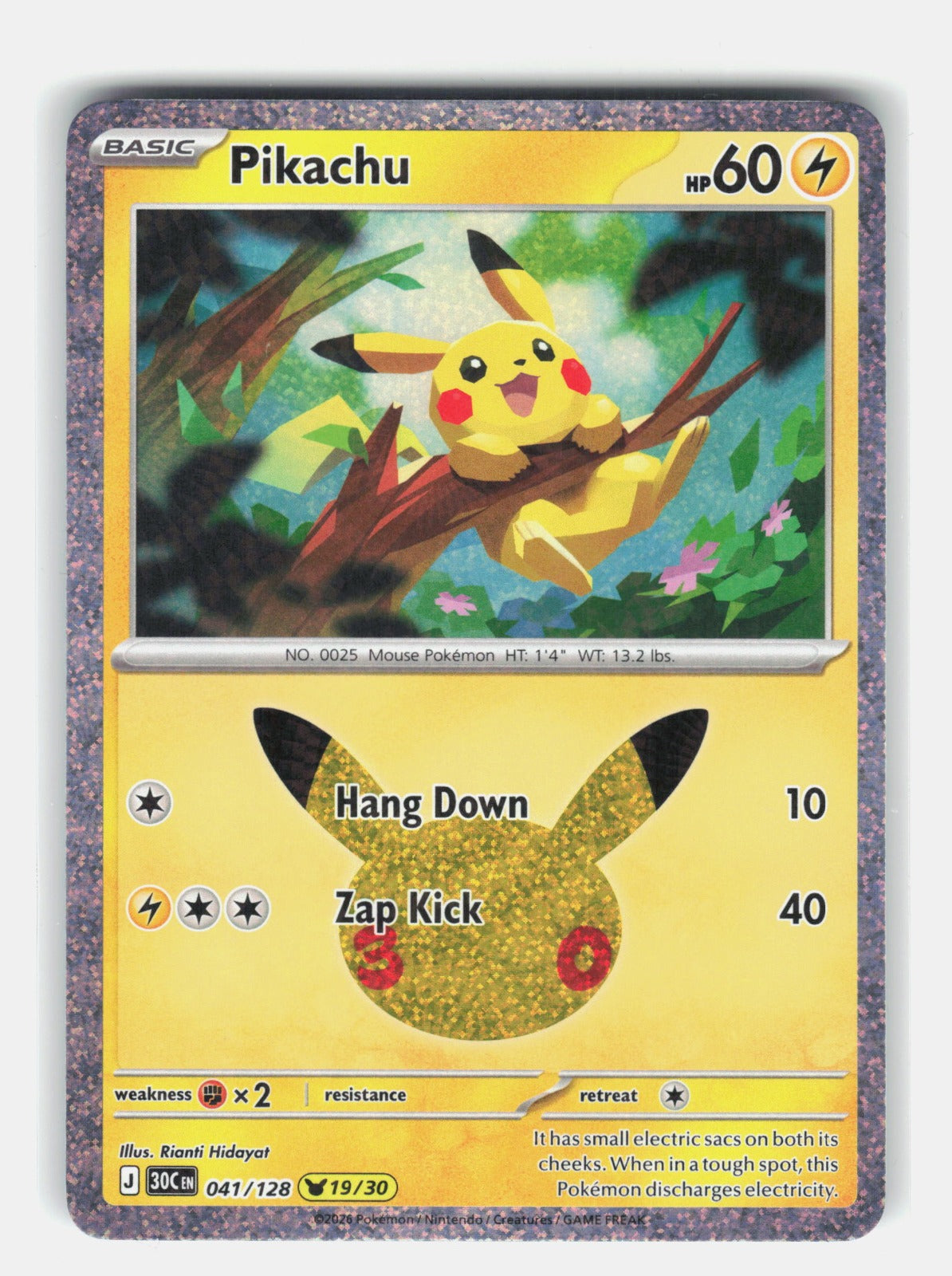 Pikachu Pikachu Rare ME: 30th Celebration 041/128 NM