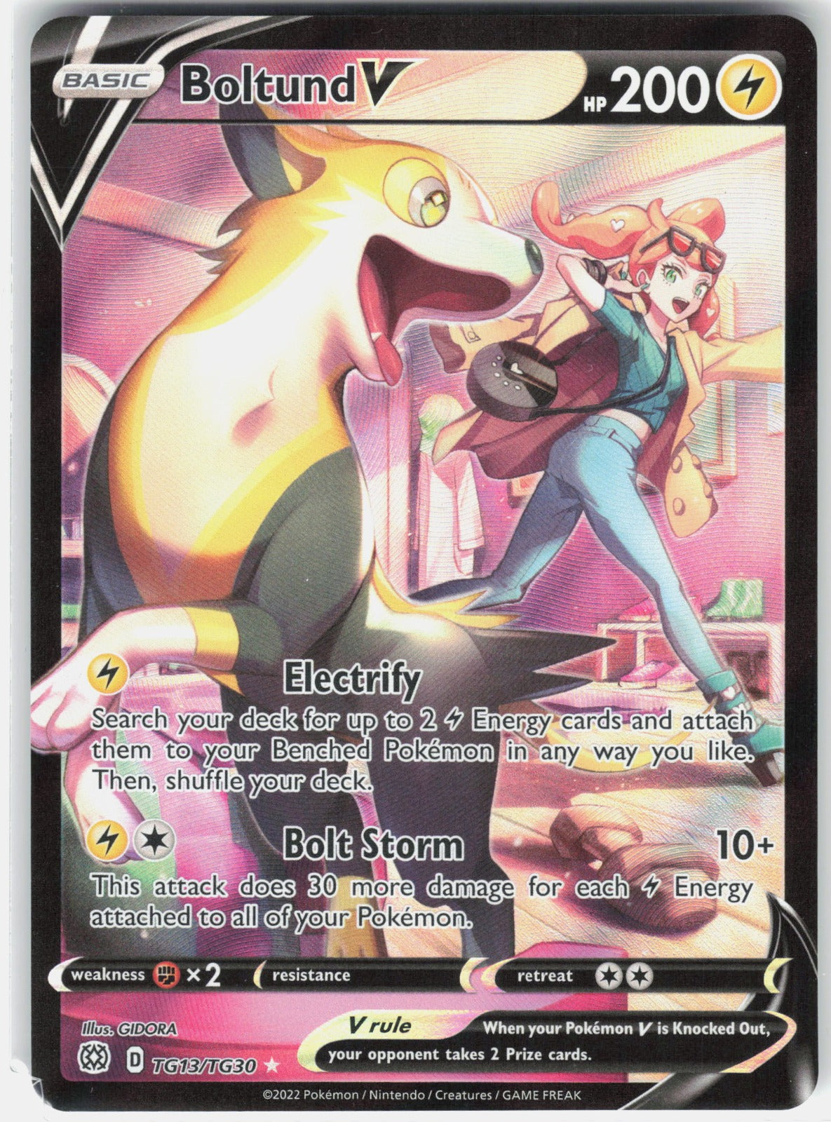 Boltund V Holo Ultra Rare SWSH09: Brilliant Stars Trainer Gallery TG13/TG30 NM