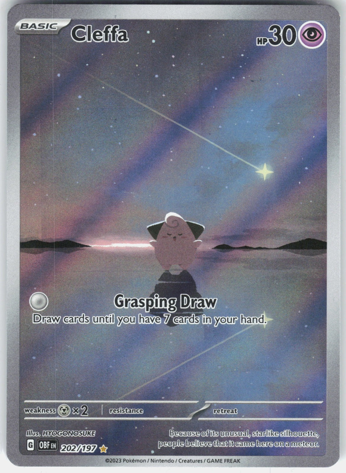 Cleffa Holo Illustration Rare SV03: Obsidian Flames 202/197 NM