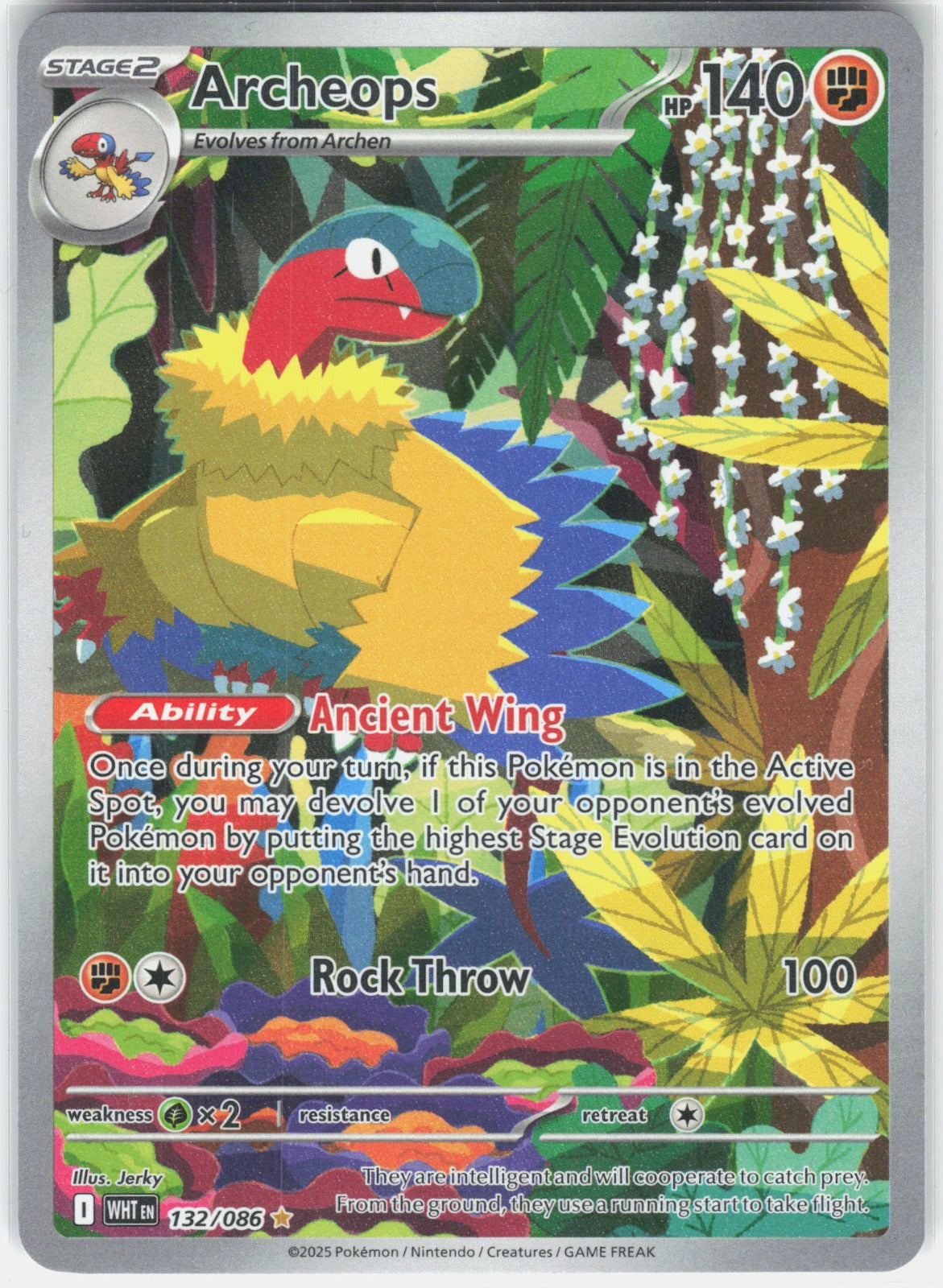 Archeops Holo Illustration Rare SV: White Flare 132/086 NM