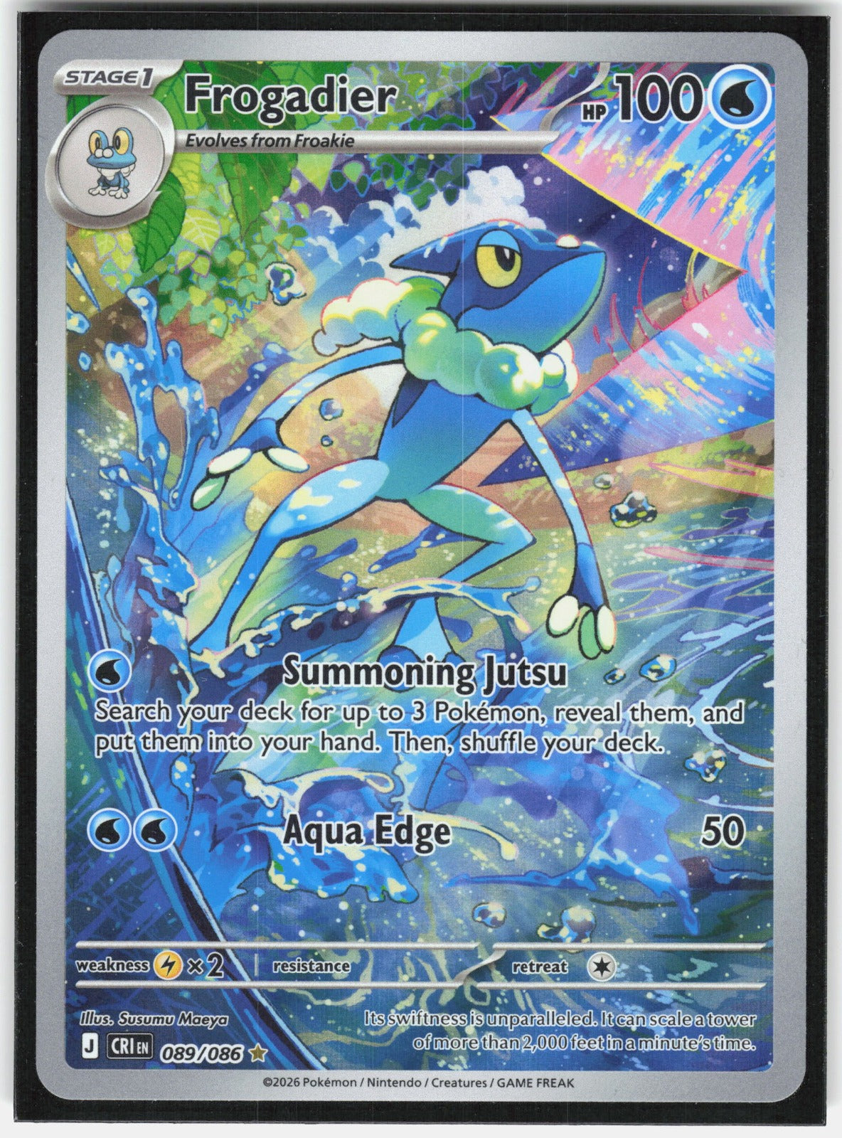 Frogadier Holo Illustration Rare ME04: Chaos Rising 089/086 NM