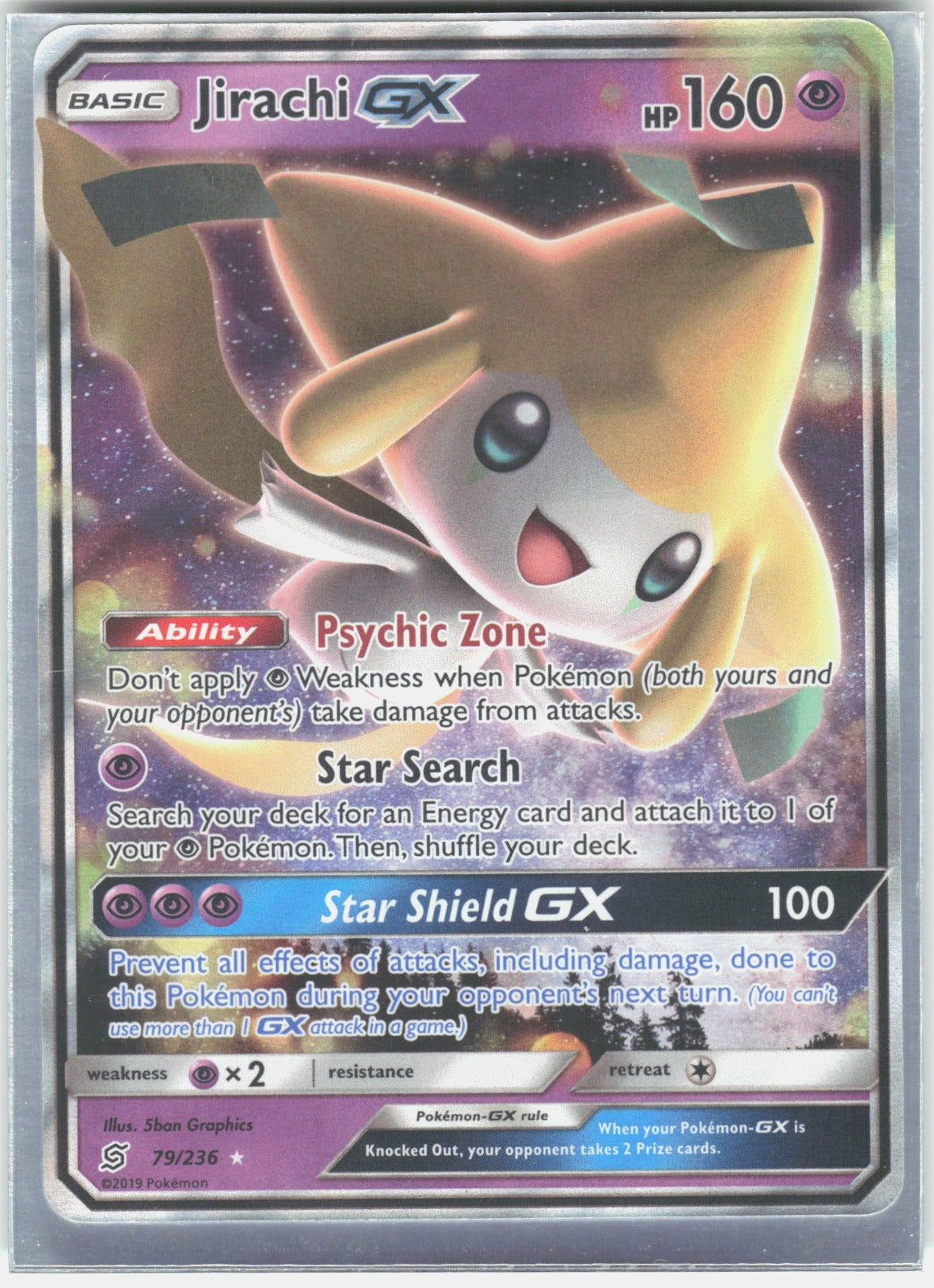 Jirachi GX Holo Ultra Rare SM - Unified Minds 79/236 NM