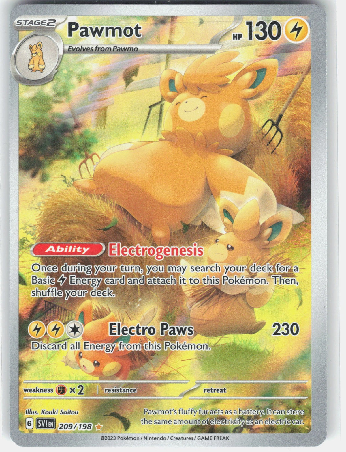 Pawmot Holo Illustration Rare SV01: Scarlet & Violet Base Set 209/198 NM