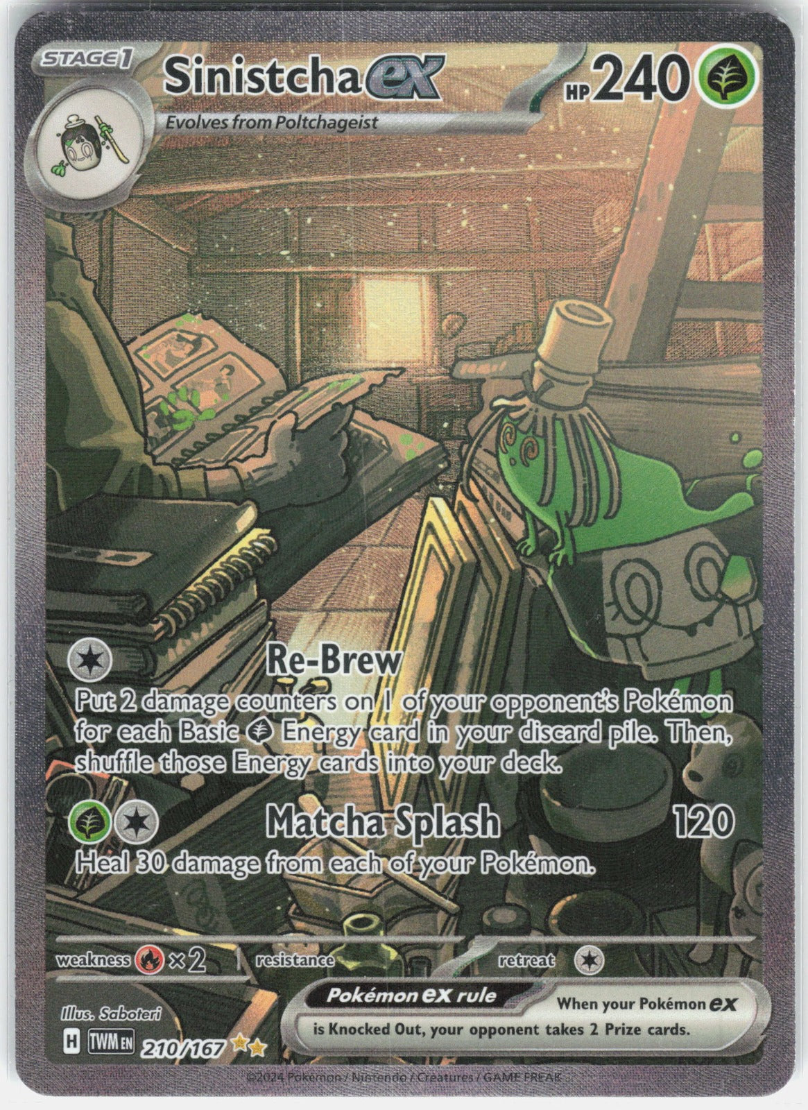 Sinistcha ex Holo Special Illustration Rare SV06: Twilight Masquerade 210/167 NM