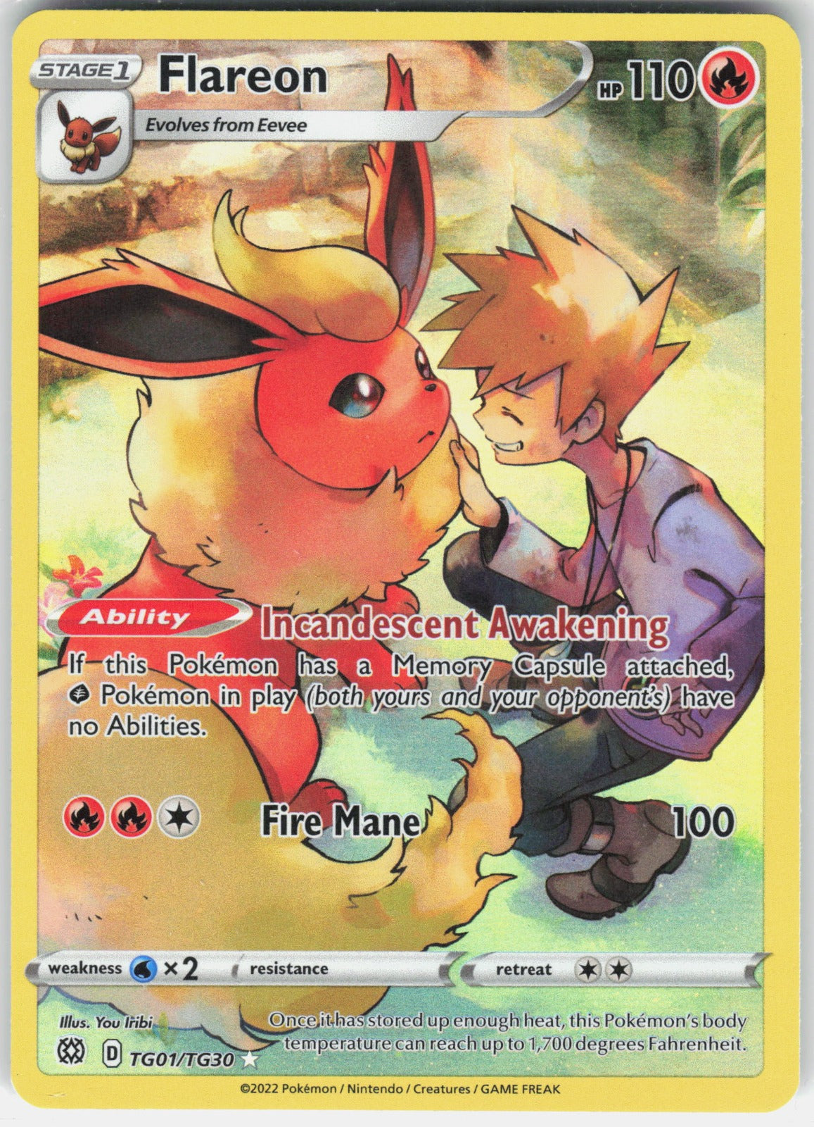 Flareon Holo Ultra Rare SWSH09: Brilliant Stars Trainer Gallery TG01/TG30 NM