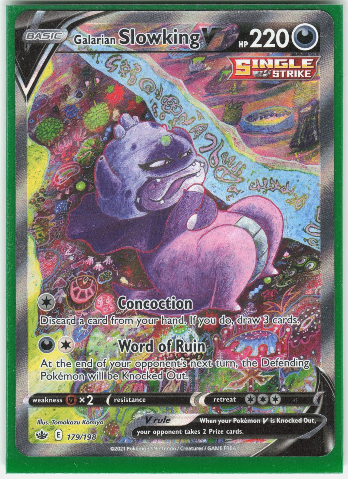 Galarian Slowking V  Holo Ultra Rare SWSH06: Chilling Reign 179/198 NM