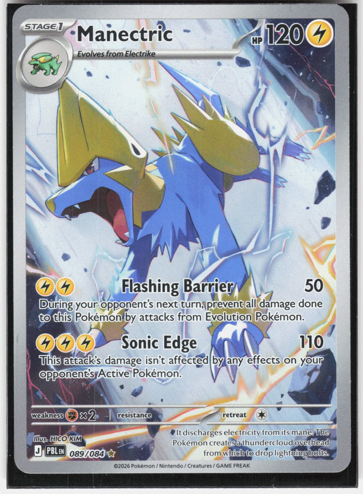 Manectric Holo Illustration Rare ME05: Pitch Black 089/084 NM