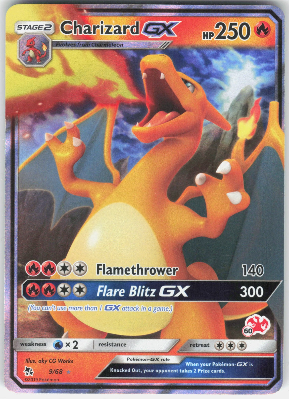 Charizard GX Holo Ultra Rare Hidden Fates 9/68 NM
