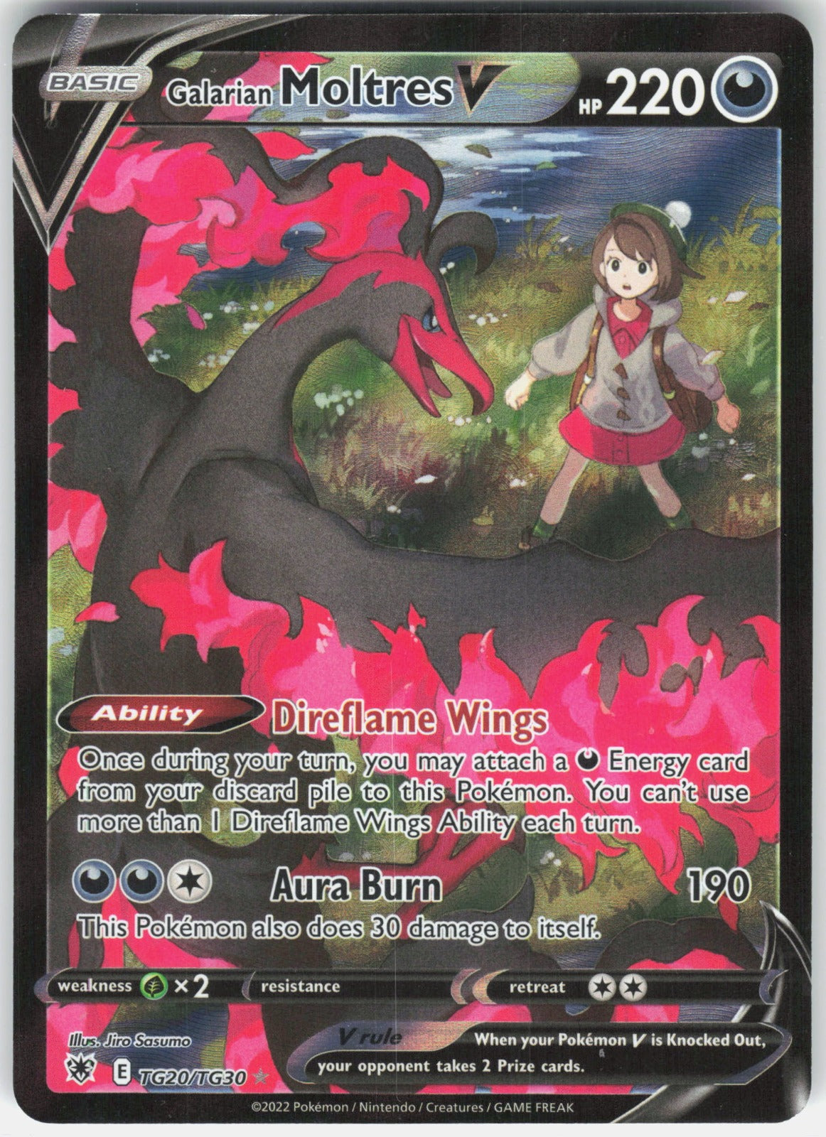 Galarian Moltres V  SWSH10: Astral Radiance Trainer Gallery TG20/TG30 NM